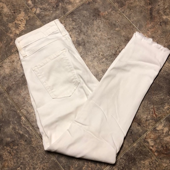 just black white frayed jeans